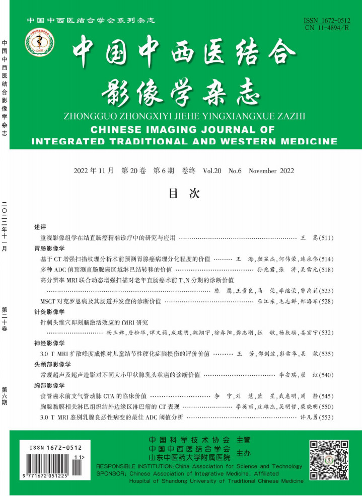 中国中西医结合影像学杂志封面