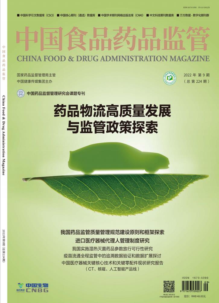 中国食品药品监管杂志封面